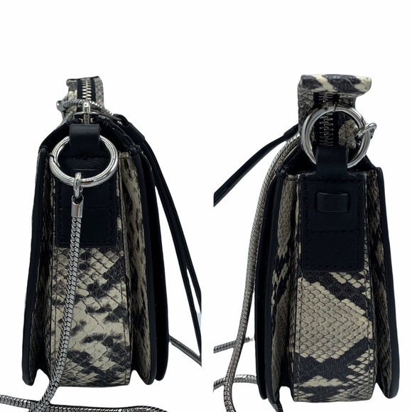 AllSaints Small Ely Leather Embossed Snakeskin Bag - Picture 10 of 15